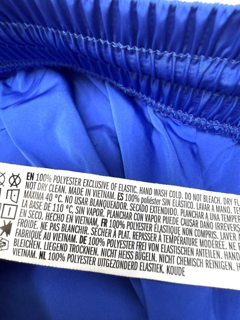 Forever 21 Cobalt Blue Nylon Joggers Size Large Elastic Drawstring Waist B41 - Picture 5 of 7